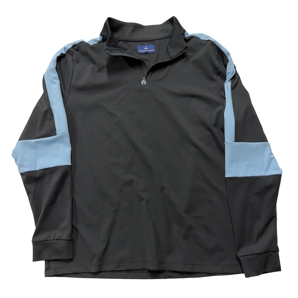 Grayson & Dunn Men's Quarter Zip Pullover Black 22x27 Long Sleeve Golf Shirt